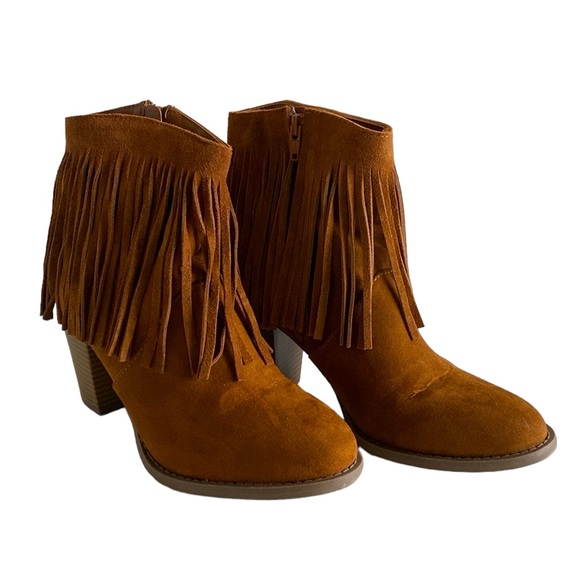 Fringe Western Boots Booties - Picture 1 of 6